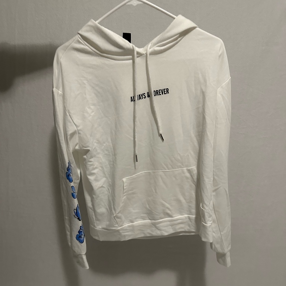 Shein sweatshirt- says “always and forever” on the front